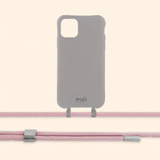 Gray Matte Phone Case + Dusty Pink Rope