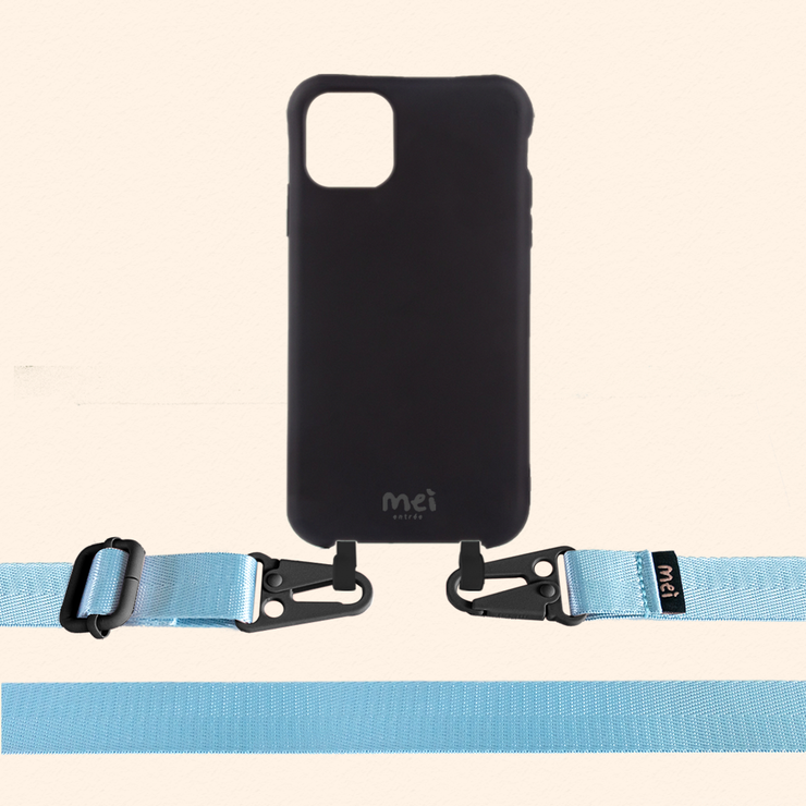 Black Matte Case + Baby Blue Strap