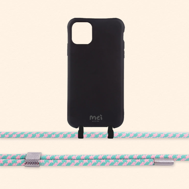 Black Matte Case + Cotton Candy Rope