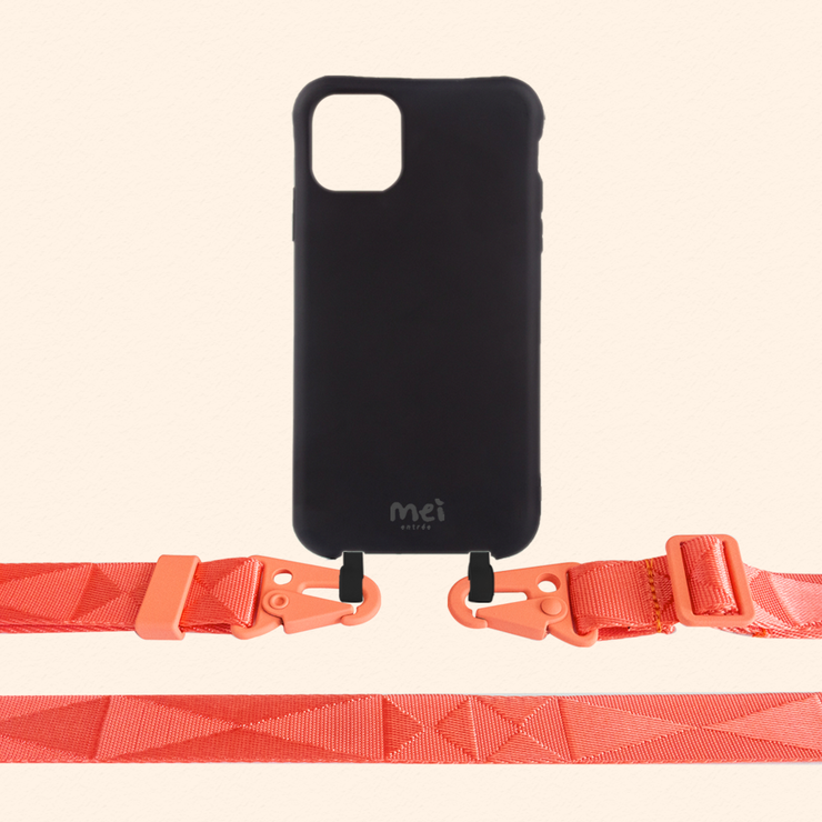 Black Matte Case + Neon Orange Strap