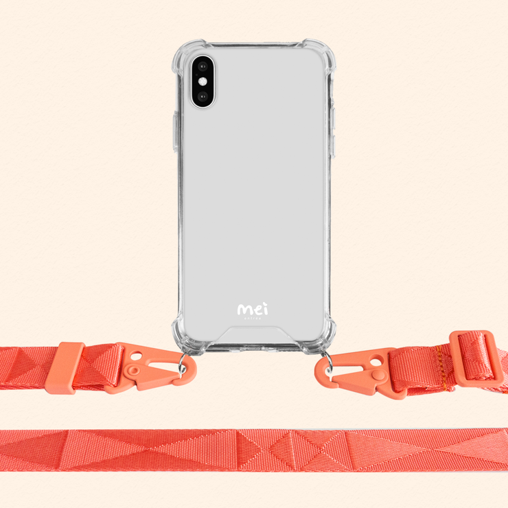 Classic Clear Case + Neon Orange Strap