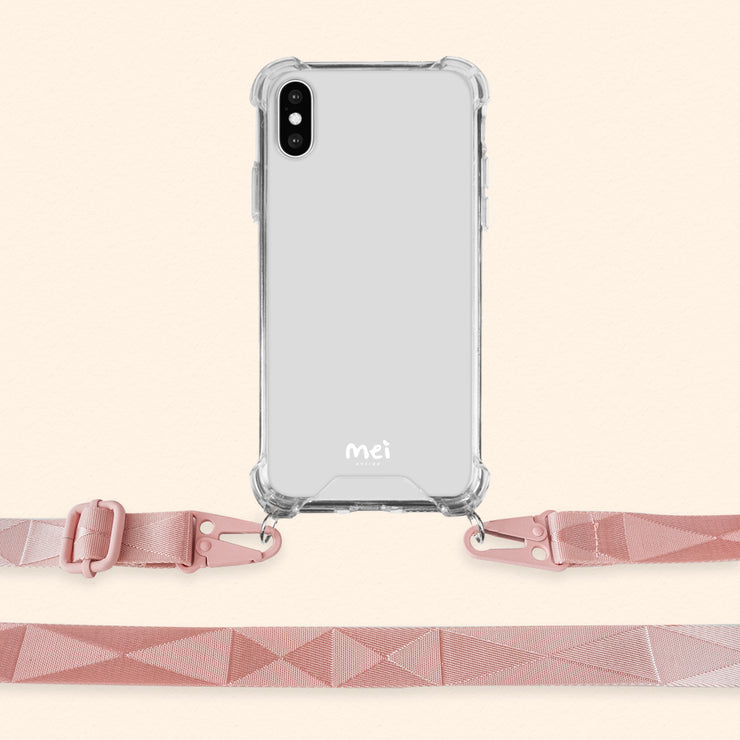 Classic Clear Case + Pink Woven Strap