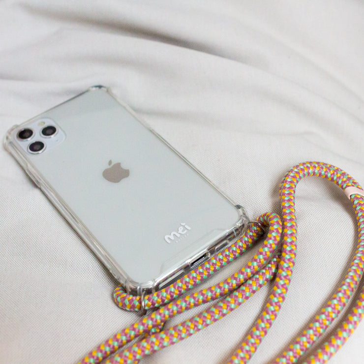 Classic Clear Case + Bubble Gum Rope