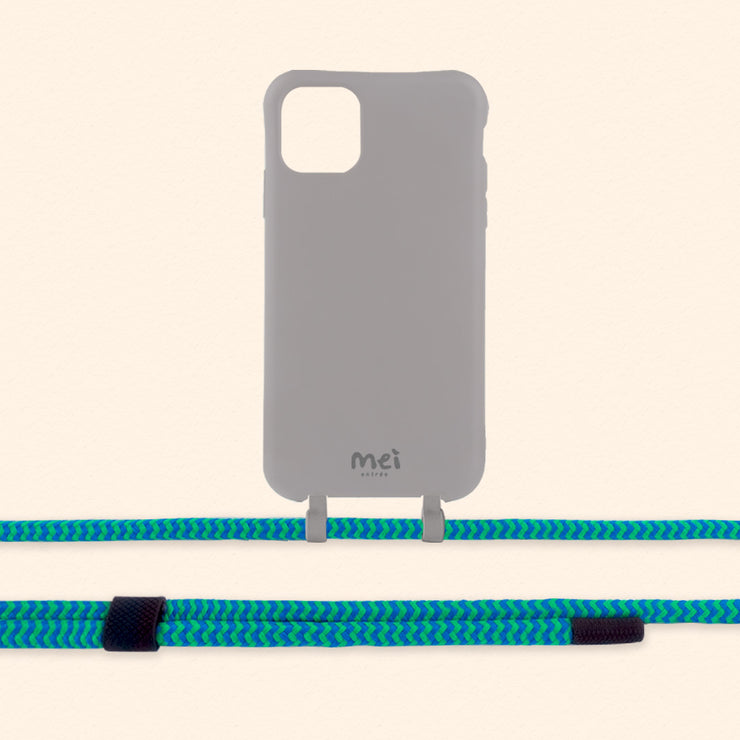 Gray Matte Phone Case + Emerald Blue Rope