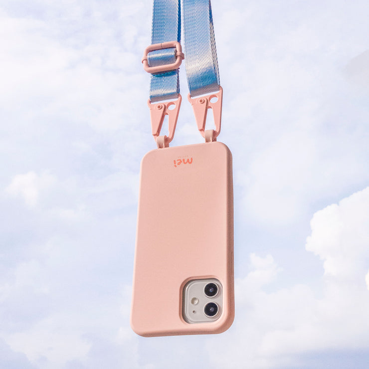 Pink Matte Case + Baby Blue Strap