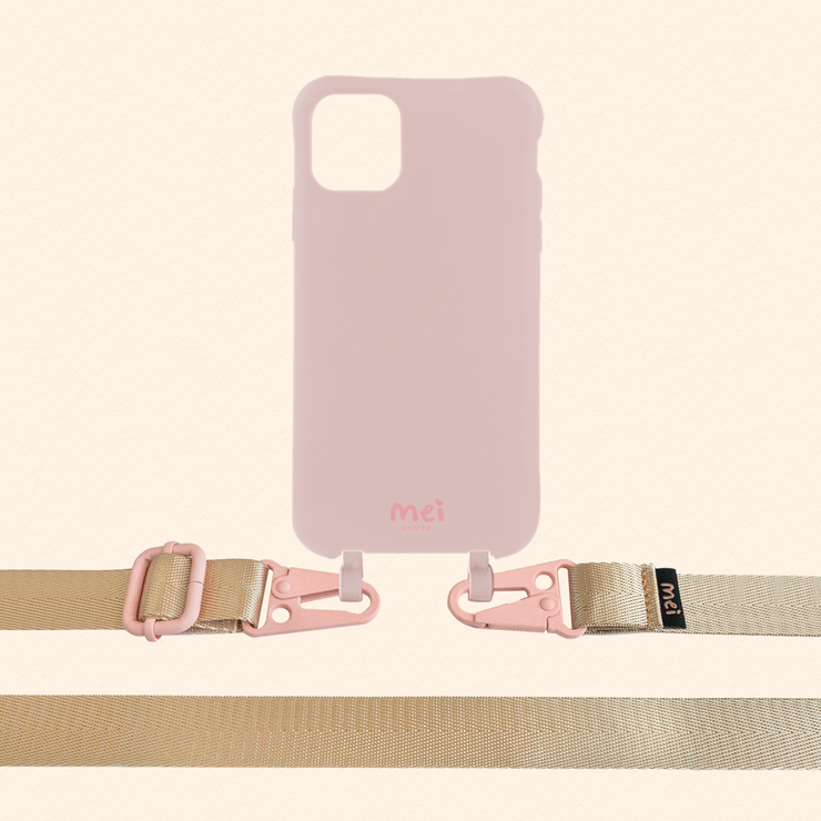 Pink Matte Case + Champagne Strap