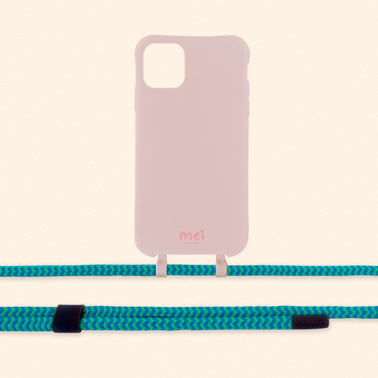 Pink Matte Case + Emerald Blue Rope