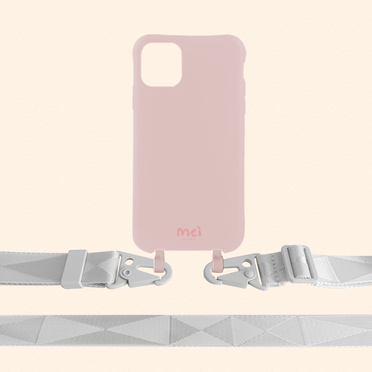 Pink Matte Case + Cloud Gray Strap