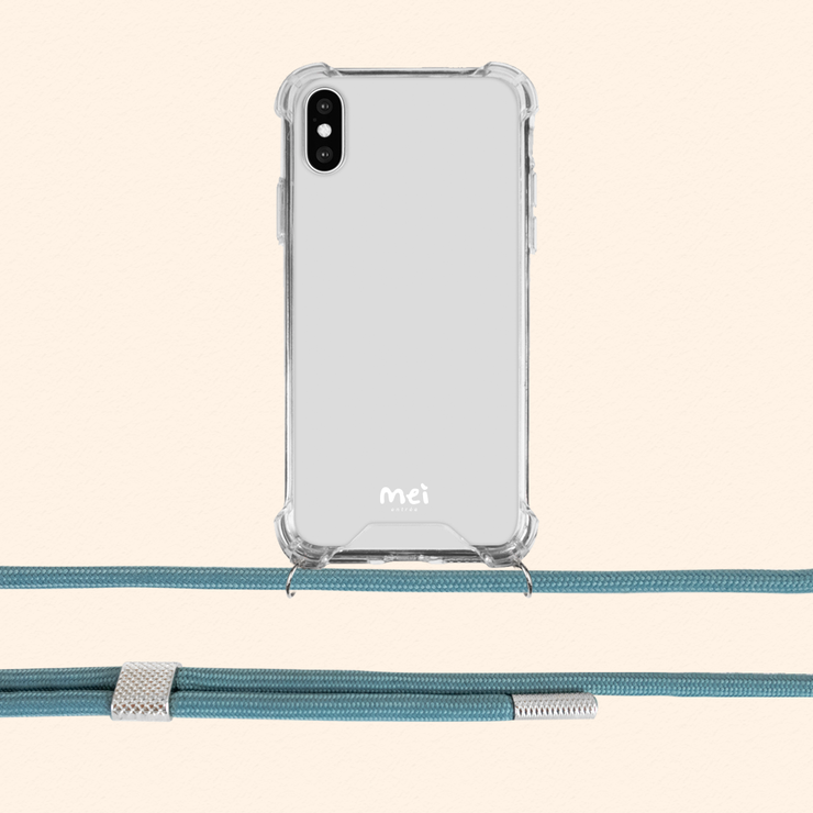 Classic Clear Case with Pacific Blue Detachable Rope